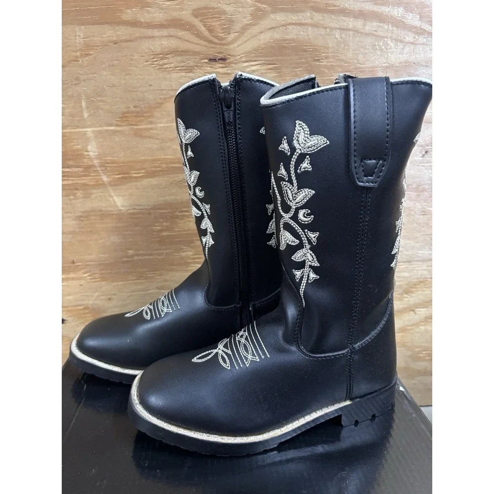 TuffRider Children's Black Floral Western Boot 11C‎